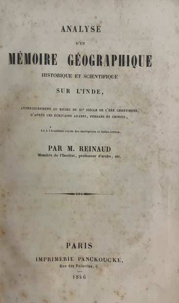 Analyse d’un Mémoire géographique historique et scientifique sur l’Inde.
